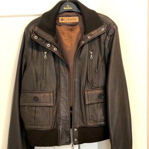 Leather biker jacket